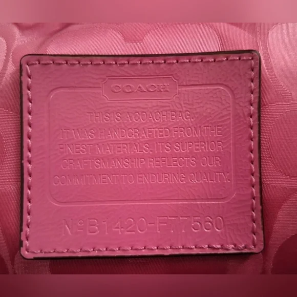 3 Peice Coach Signature Nylon Pink & Gray Getaway Weekender Tote/Duffle Bag - Picture 6 of 16